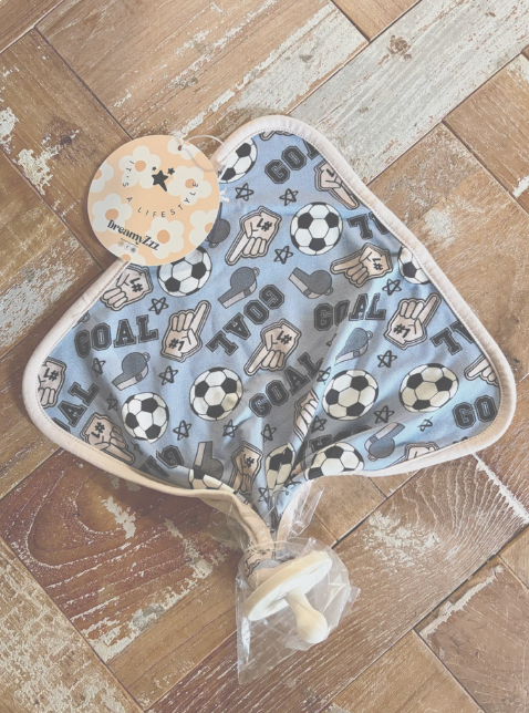 Soccer lovey w/ sz 1 pacifier  MiaLouKC
