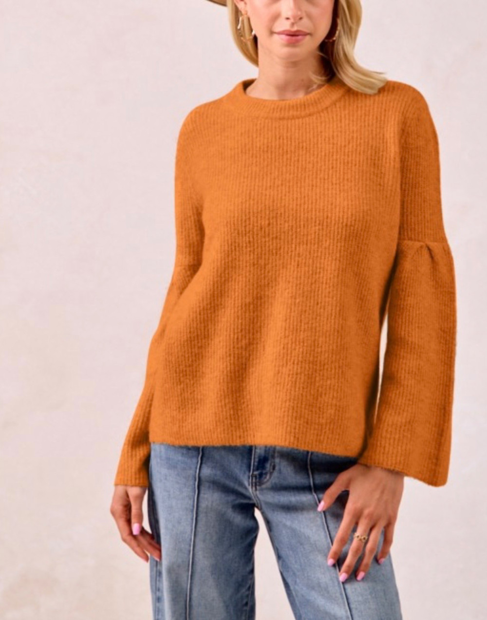 Knit Sweater in Ochre