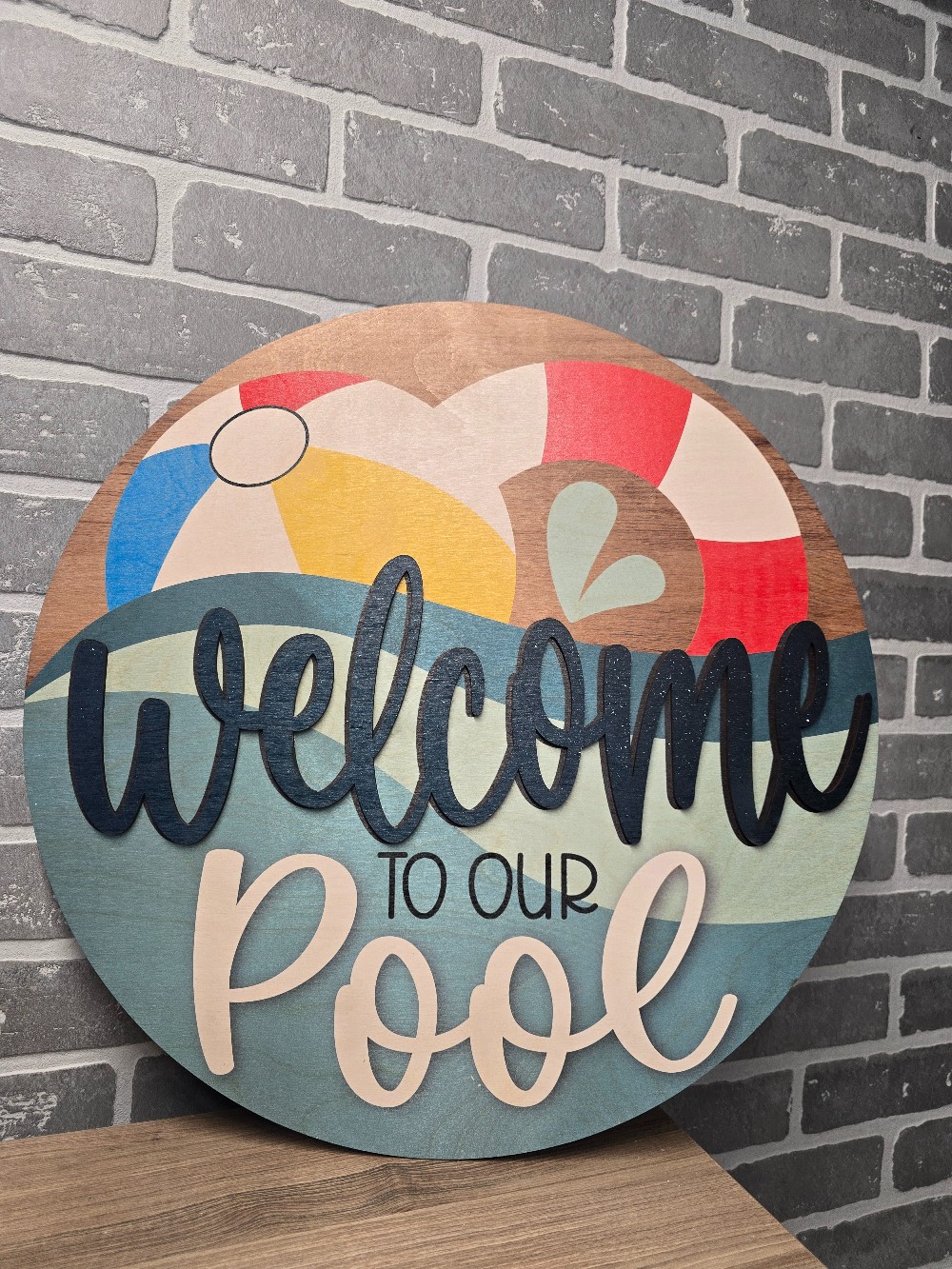 Welcome to Our Pool Door Sign