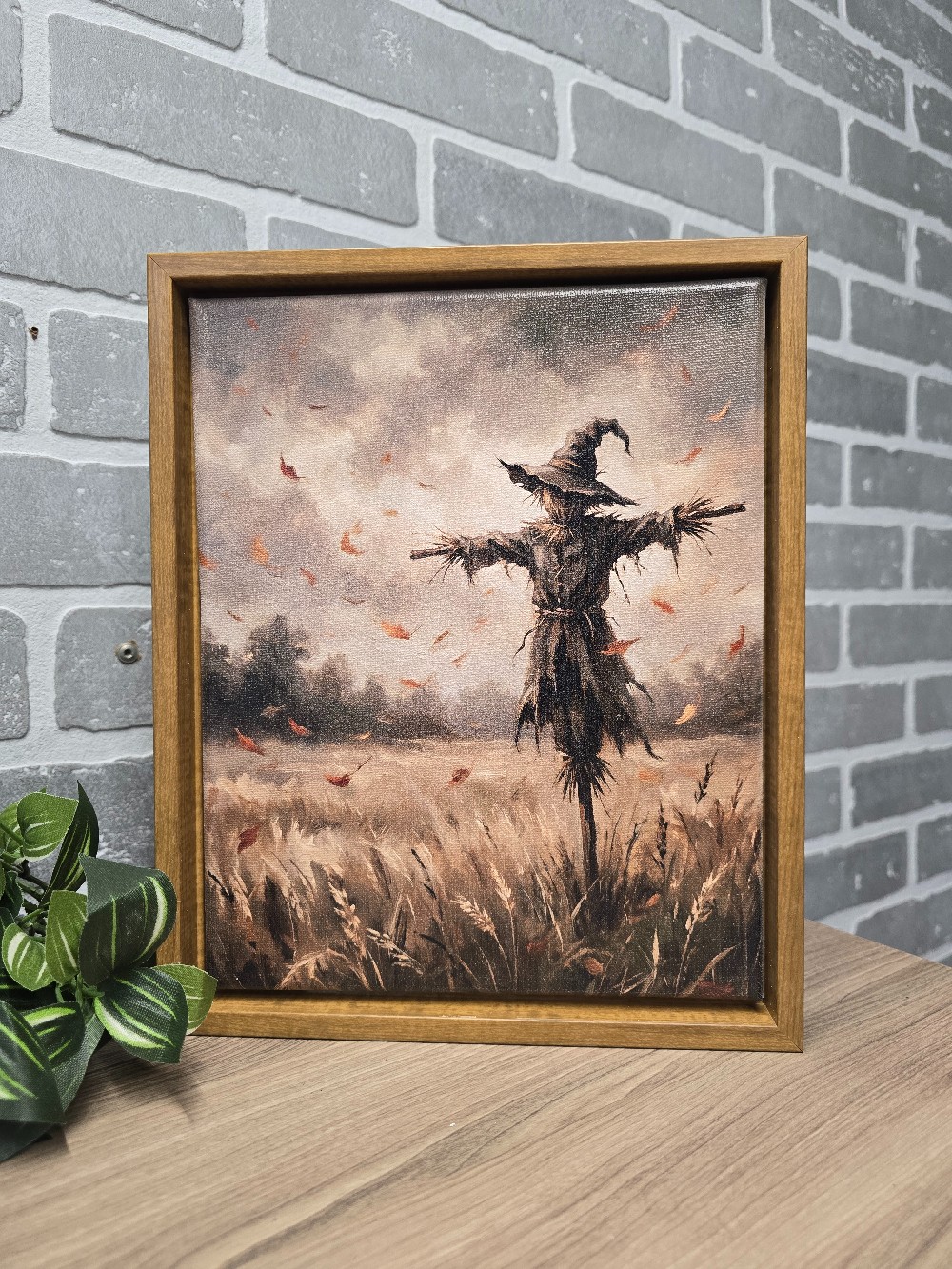 Fall Scarecrow 11 x 14 Framed Canvas