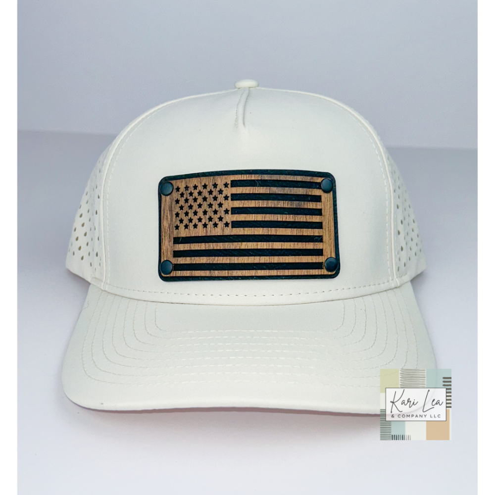 Toad Mfg Performance Hat - Cream - Flag w/Rivets