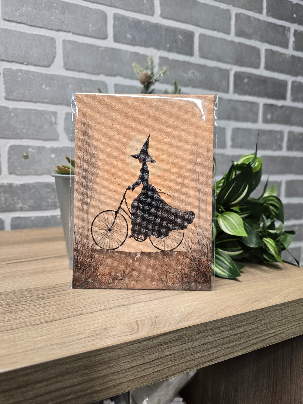 Witch Bike  5 x 7 Flat canvas