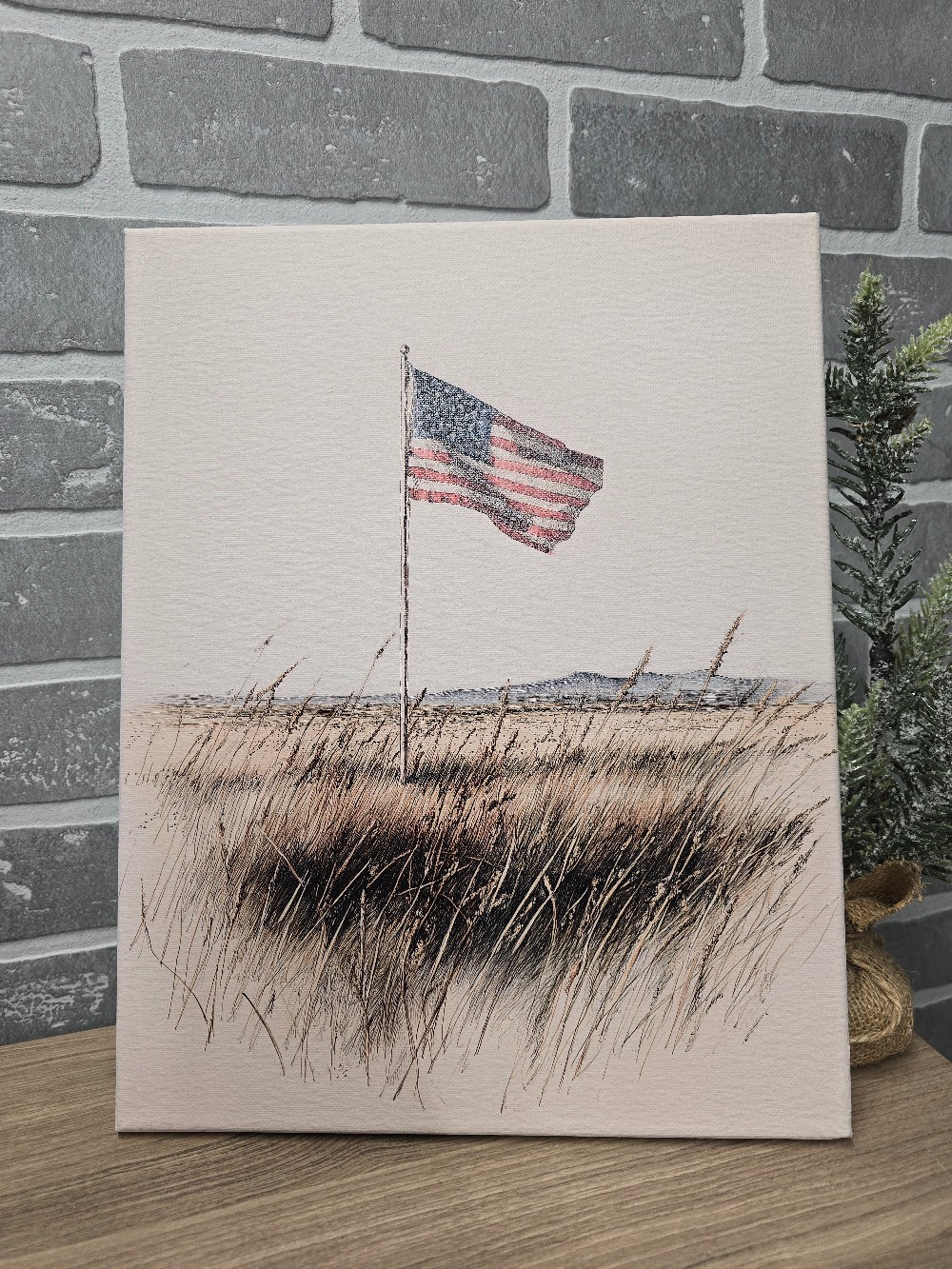 Vintage Field Flag 8 x 10 wrapped