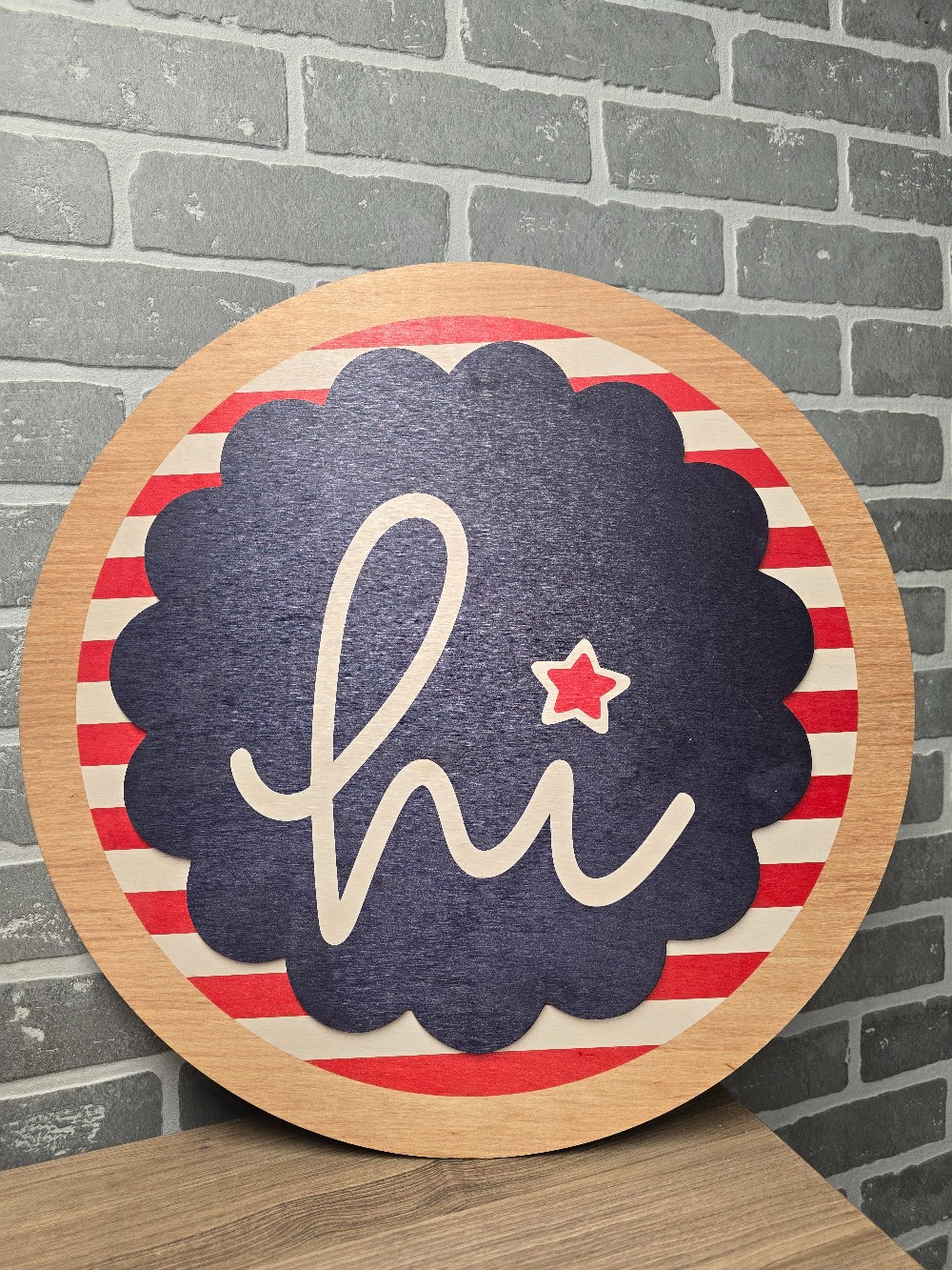 Patriotic Scalloped Hi Door sign