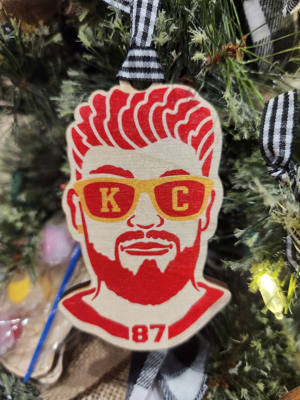#87 Kelce Head Ornament