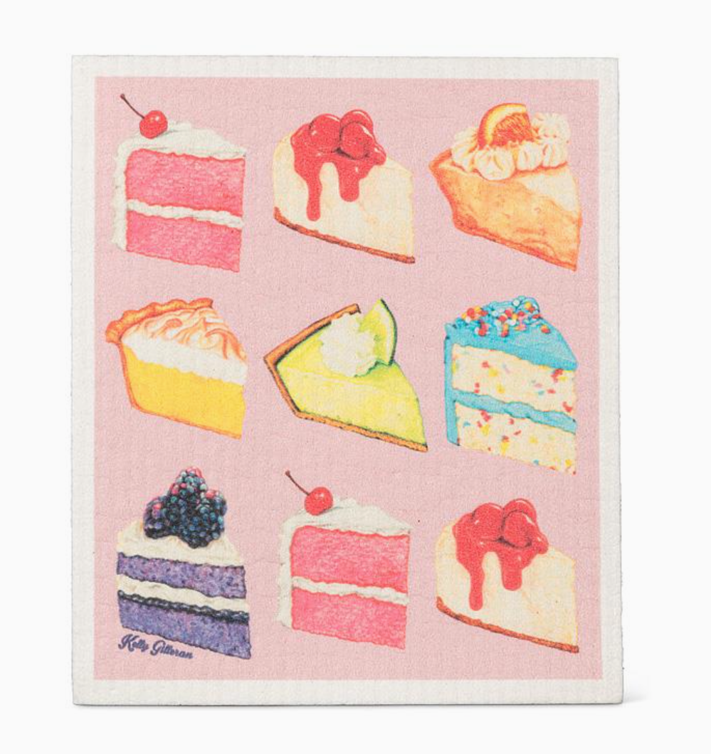 Slices of Cake Swedish Dishcloth