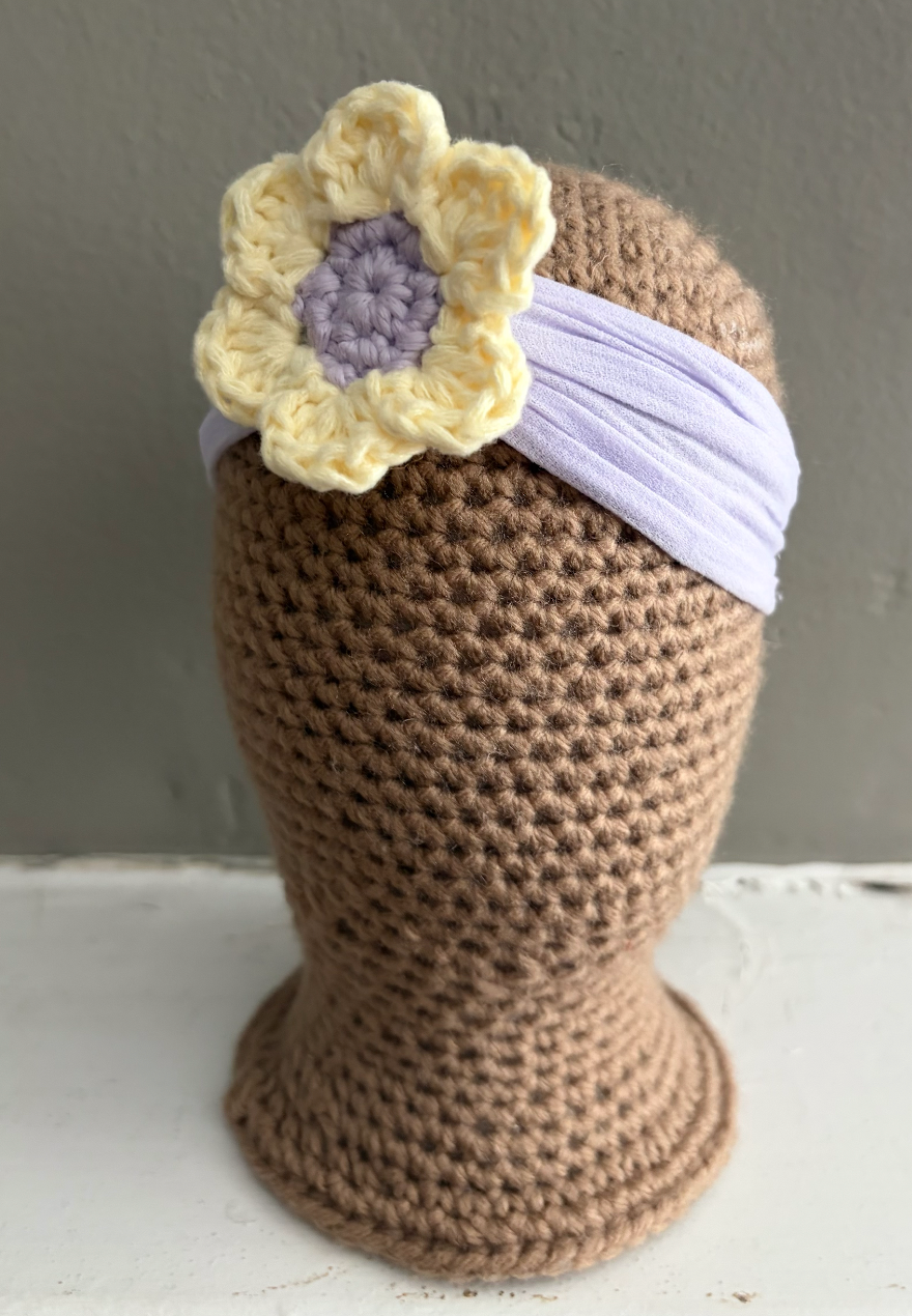 Crochet flower headband (lavender)  MiaLouKC