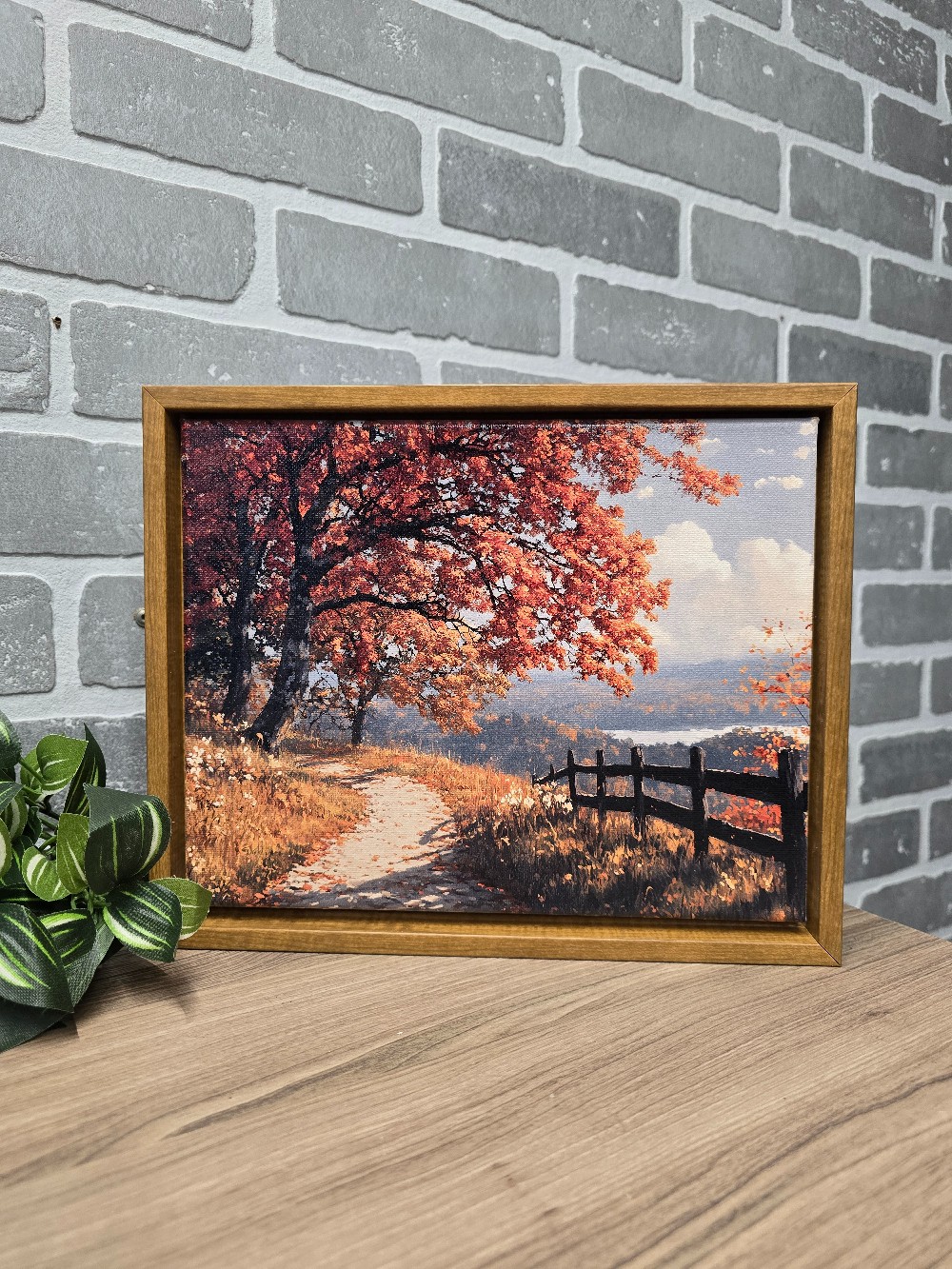 Fall Walking Path 8 x 10 Framed Canvas