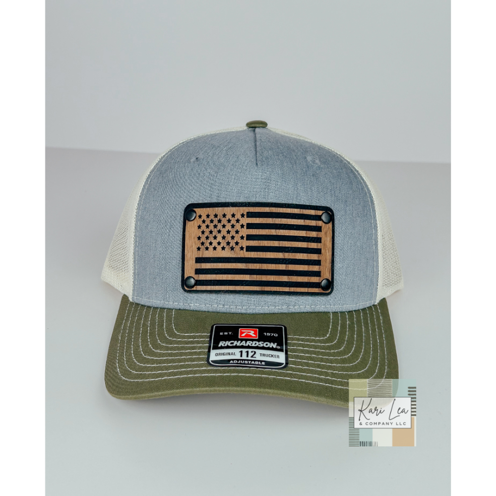 Grey/Birch/Olive 112 - American Flag w/Rivets