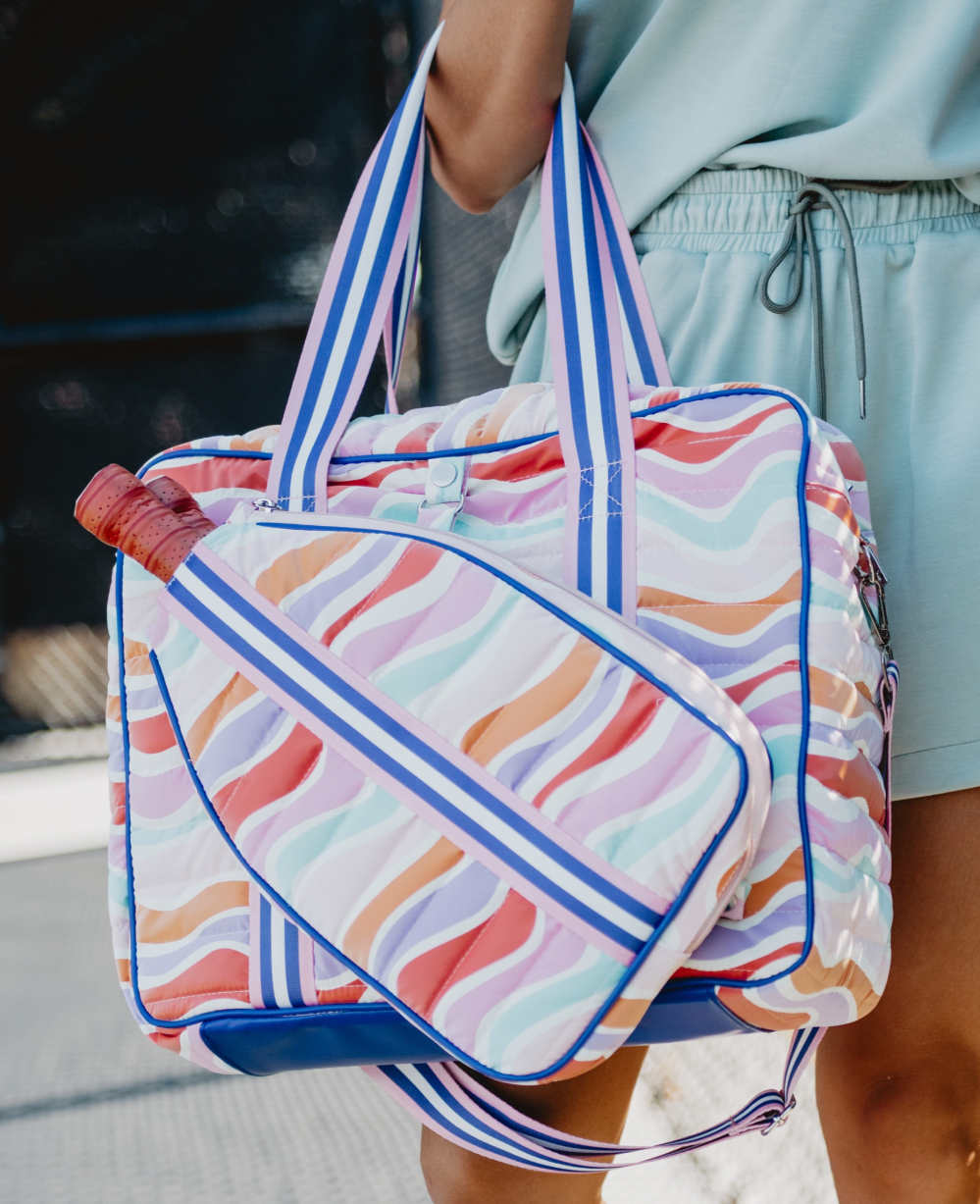 Retro Waves Colors Pickleball Tote Bag