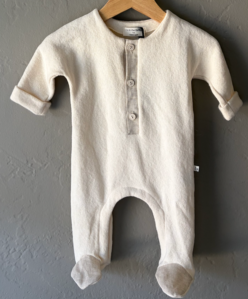 1+in the Family Jumpsuit Footie - Cream