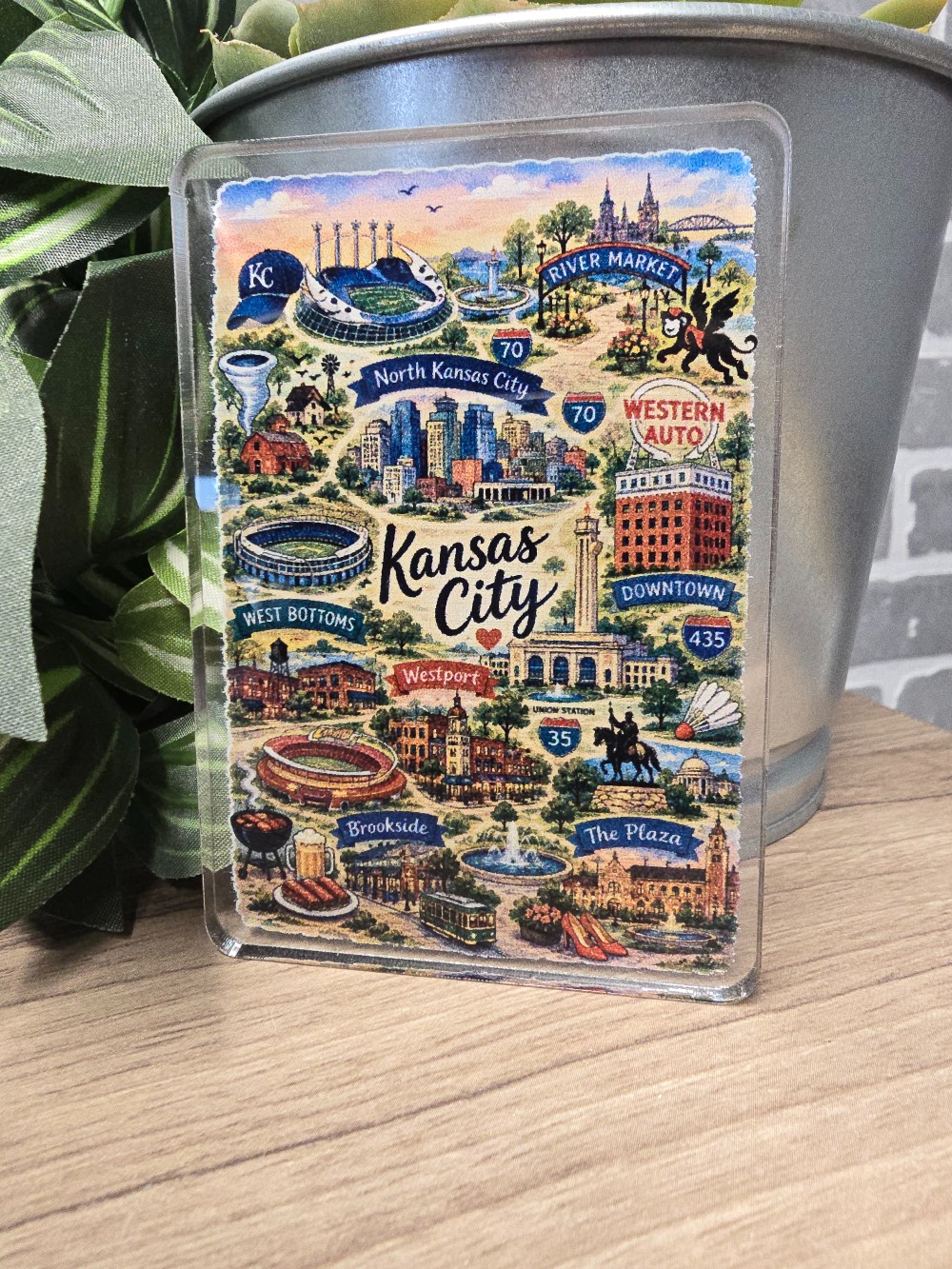 KC Landmark Map Magnet