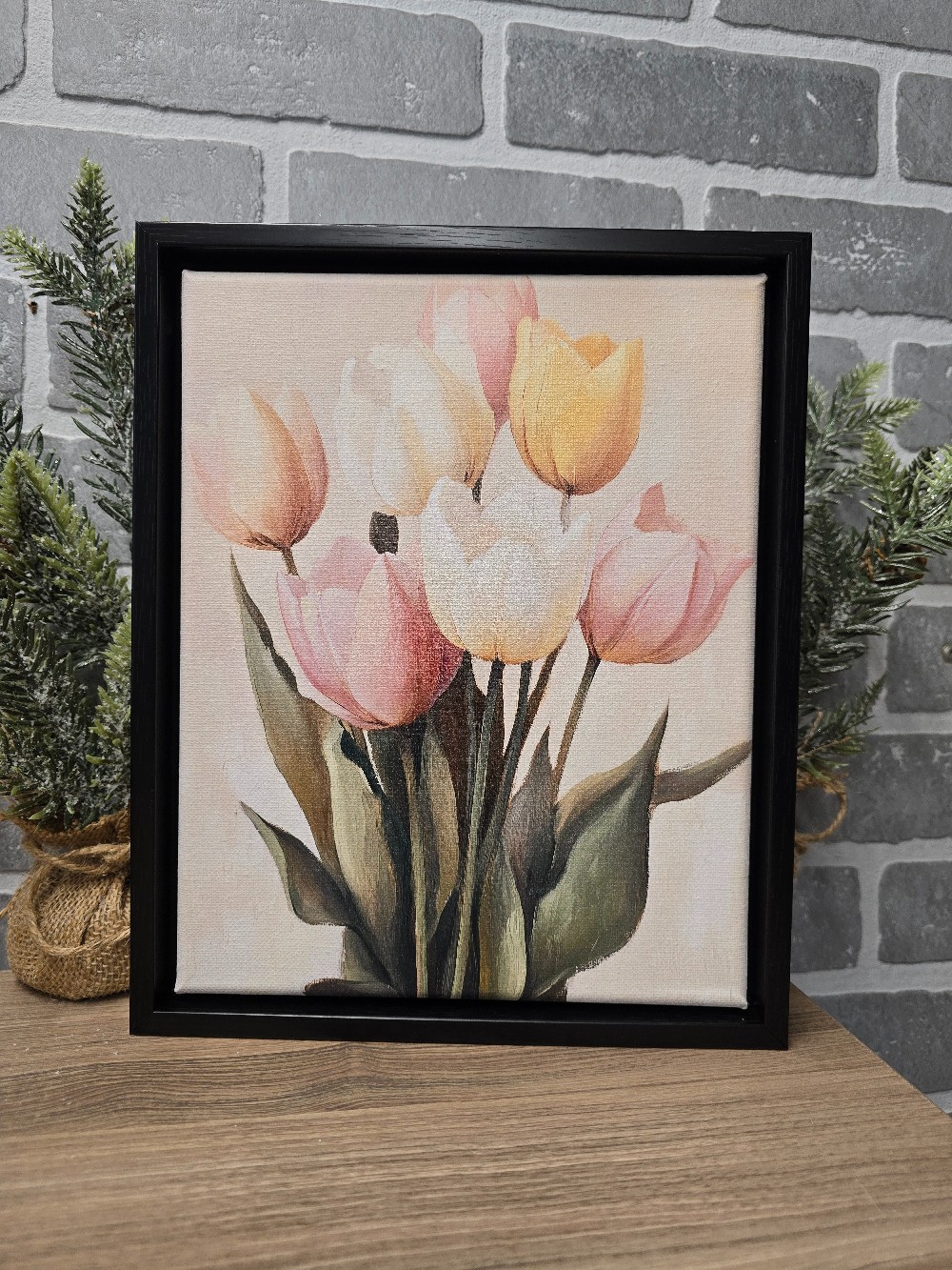 Tulip Bouquet with Black Frame