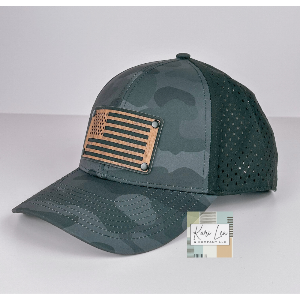 Toad Mfg Performance Hat - Blackout - Flag w/Rivets