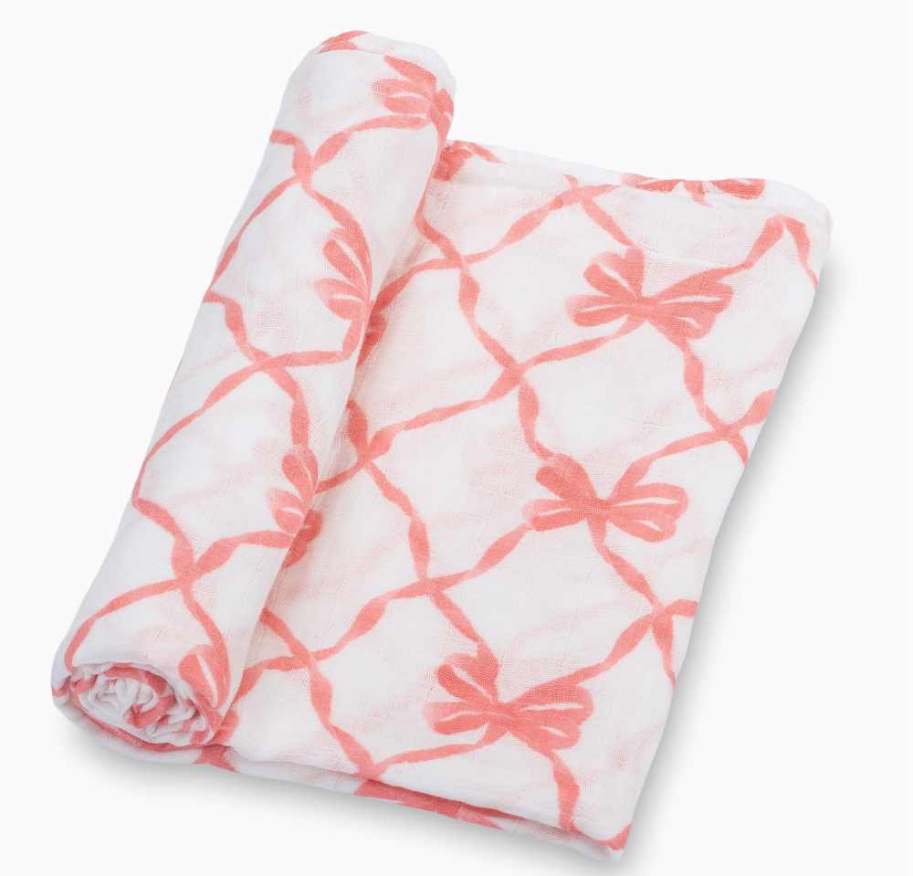 Beautiful Bows Muslin Swaddle Blanket