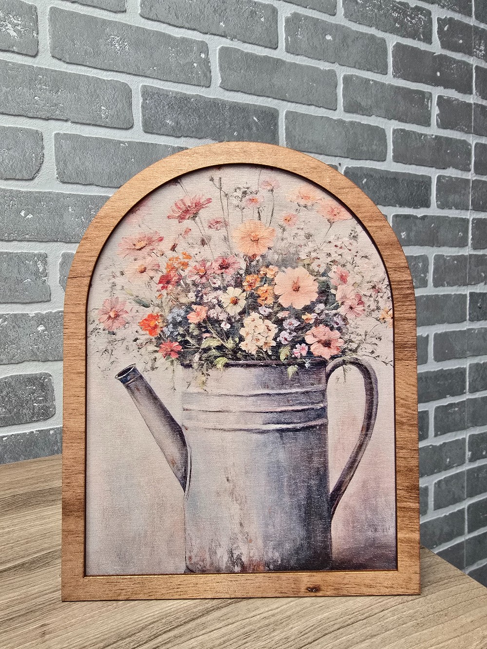 Spring Floral Water Can 8 x10 Easel
