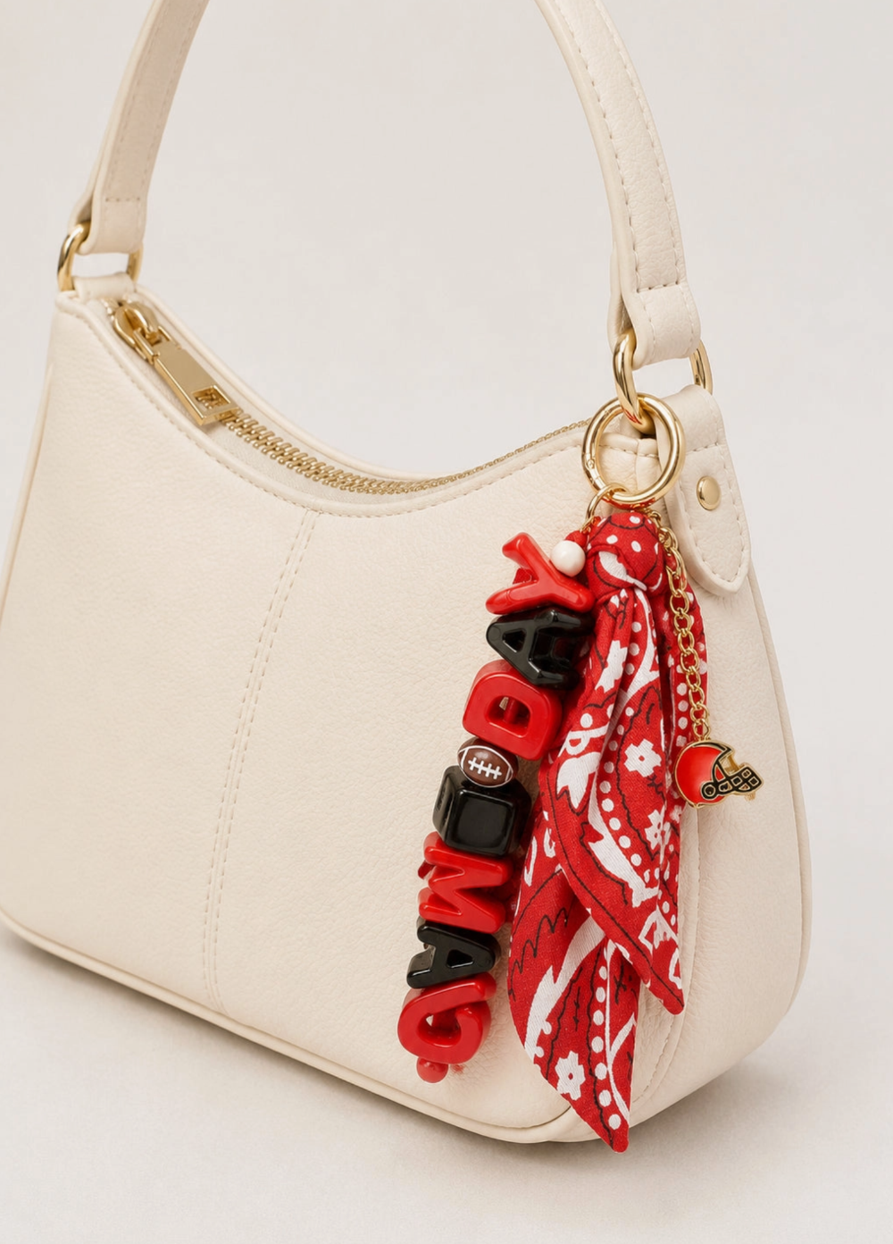 Game Day Bandana Bag Charm Black