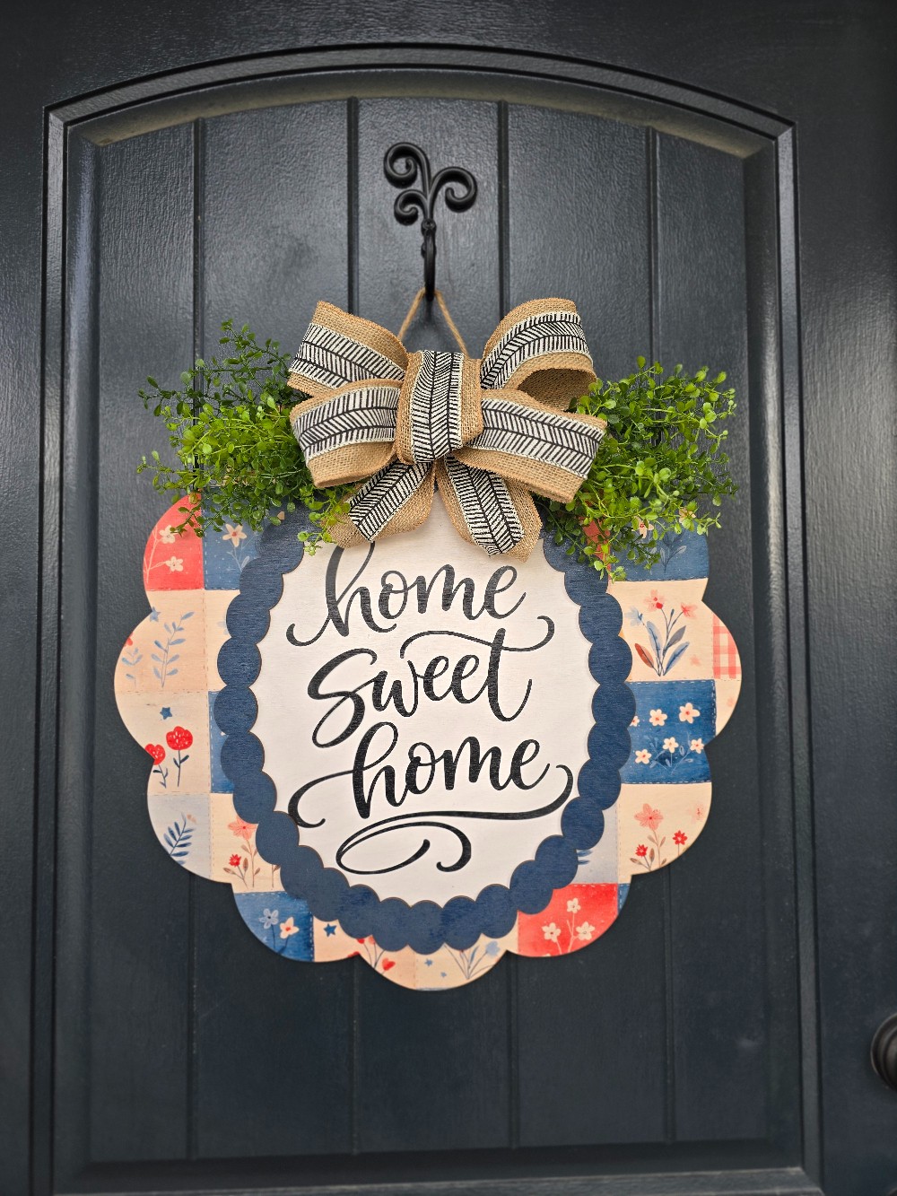 Patriotic quilt pattern Home sweet Home w/bow