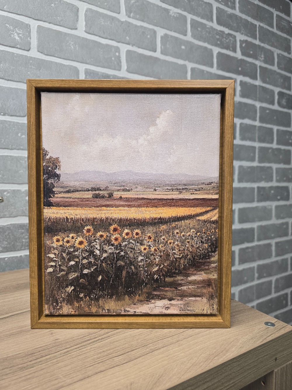 Sunflower Path 8 x 10 framed canvas