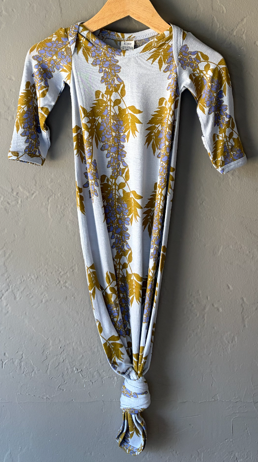 Kate Quinn Bamboo Floral Tie Knot Gown - Blue