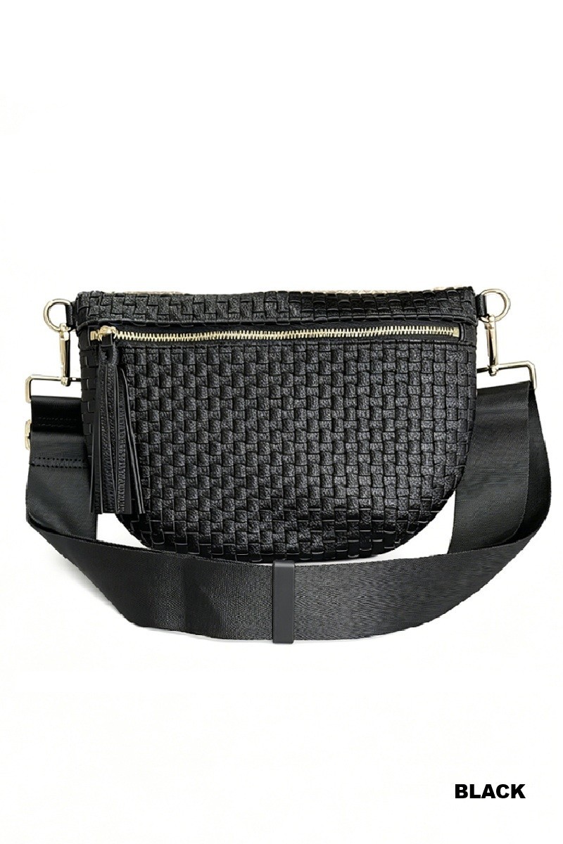Black Woven Bum Bag