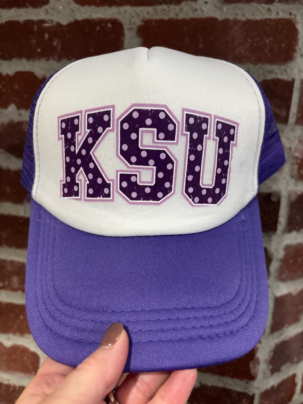 KSU Purple & White Trucker Hat