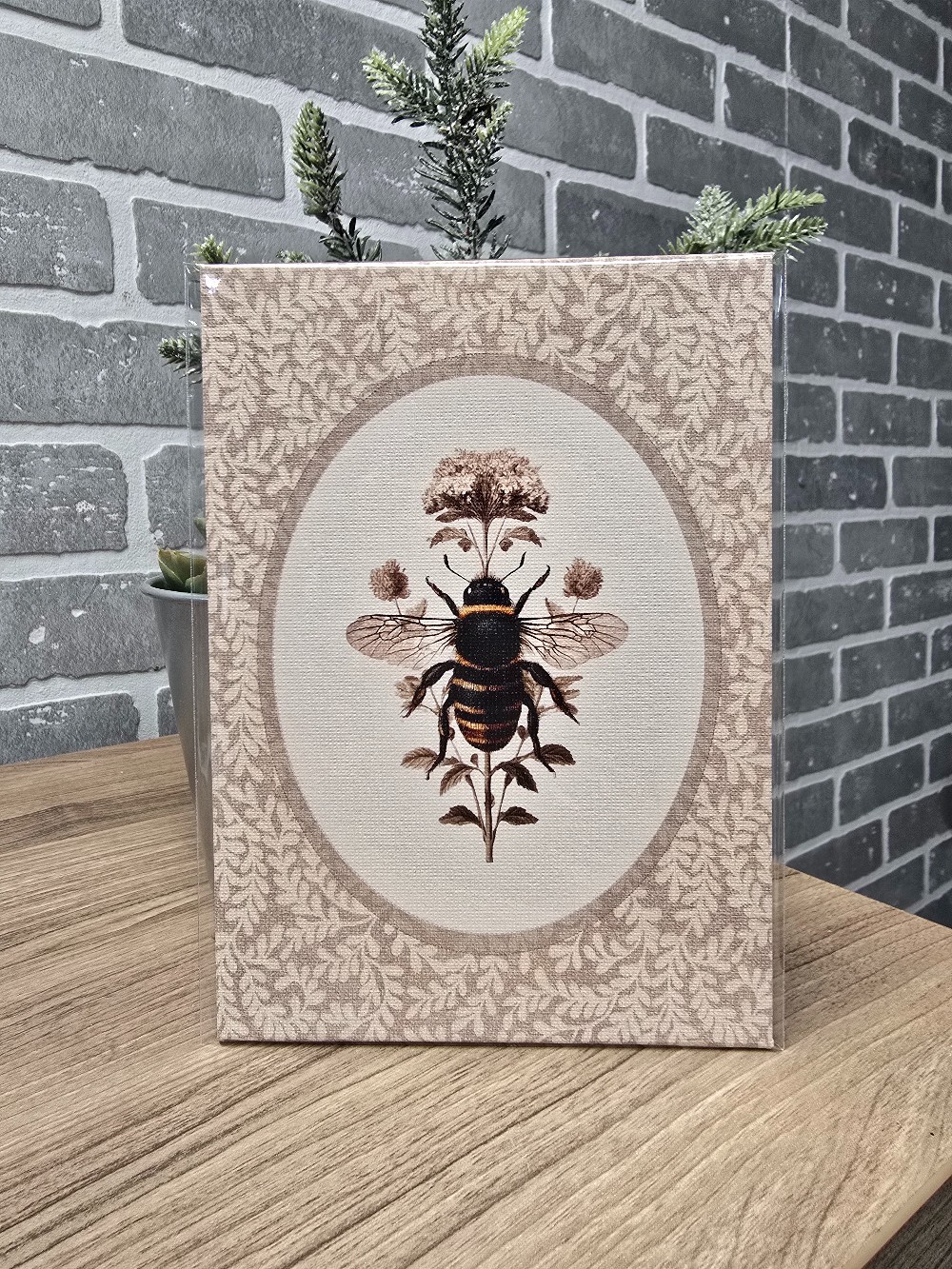 Vintage Bee 11 x 14 Flat Canvas