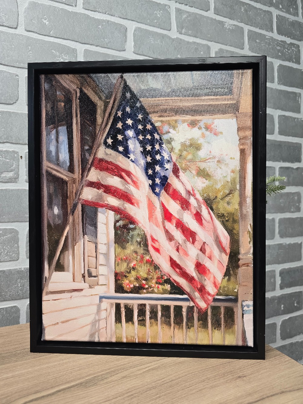 Porch Flag 8 x 10 framed canvas