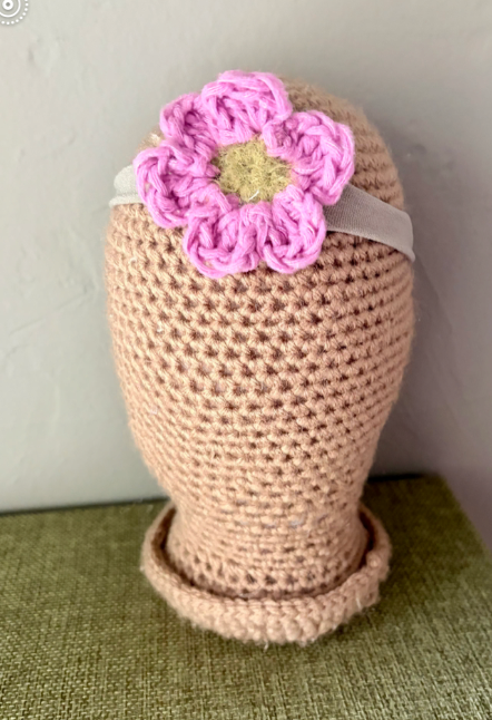 crochet flower headband violet MiaLouKC