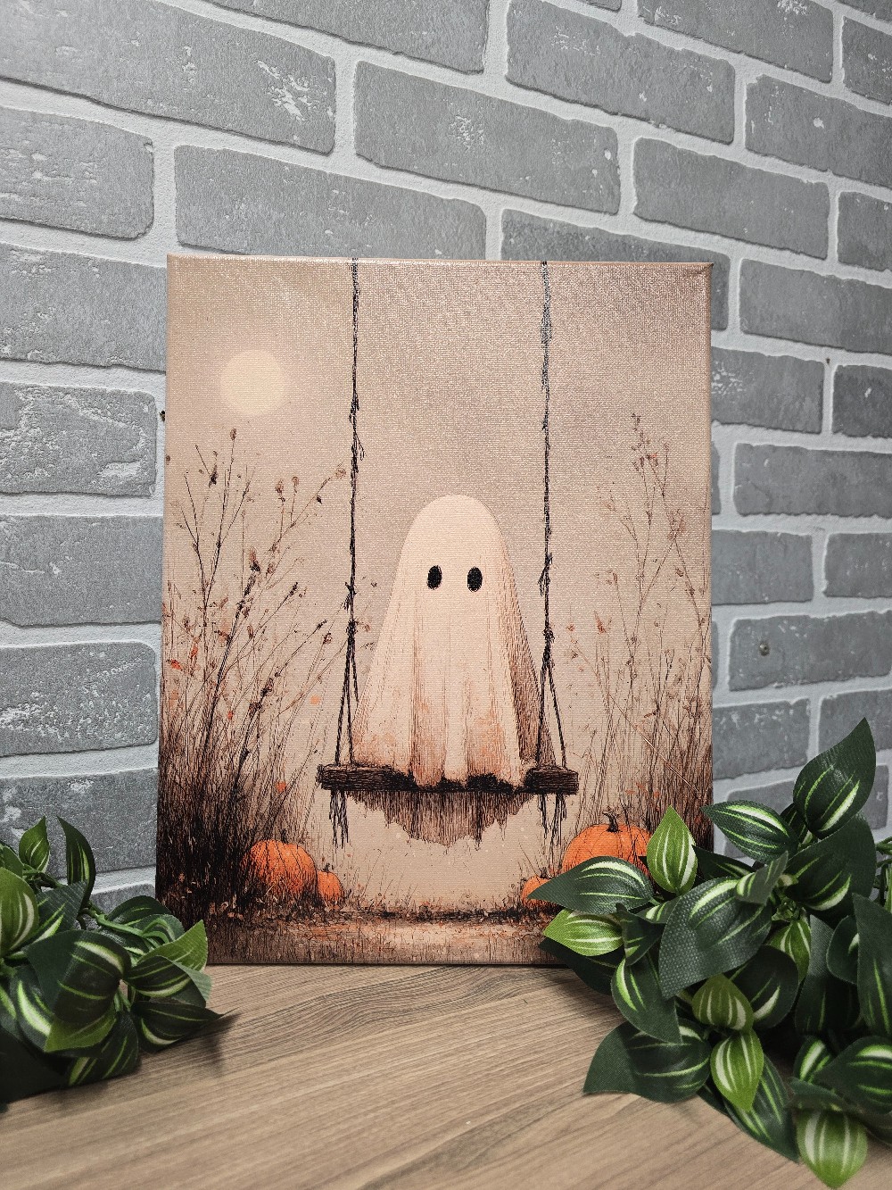 Ghost on a Swing Flat Board Canvas 5x7
