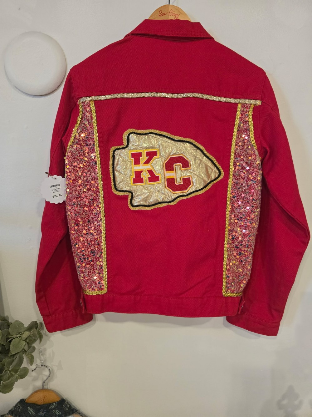 Chiefs Denim jacket,w/ Arrowhead sz:M