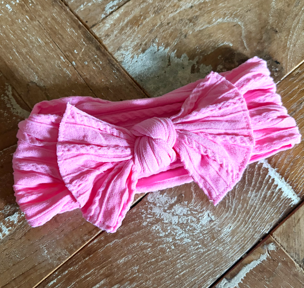 Bright pink headband bow  MiaLouKC