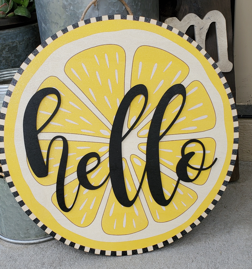 Hello Lemon Door Hanger