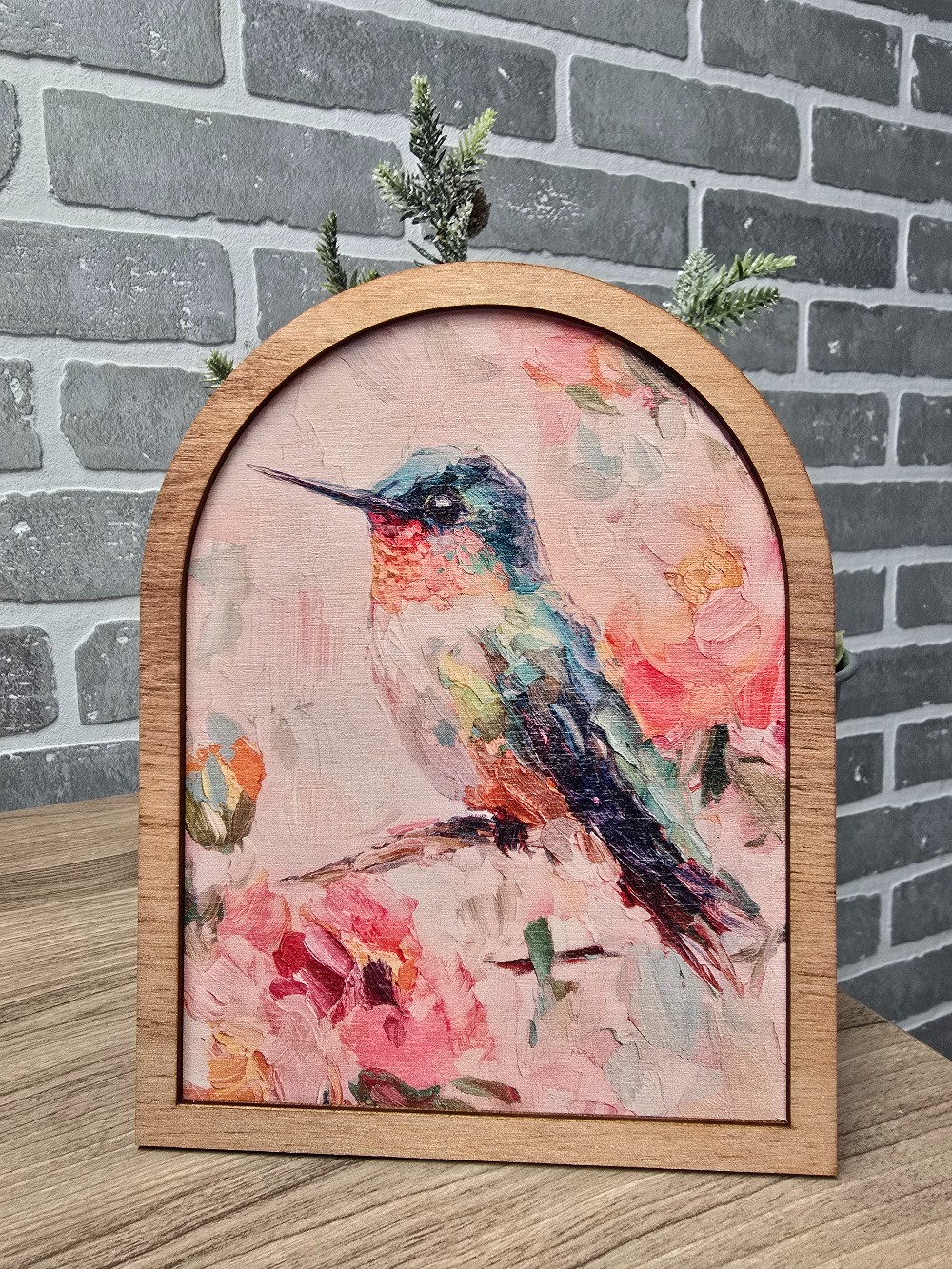 Floral Hummingbird 6 x 8 Easel