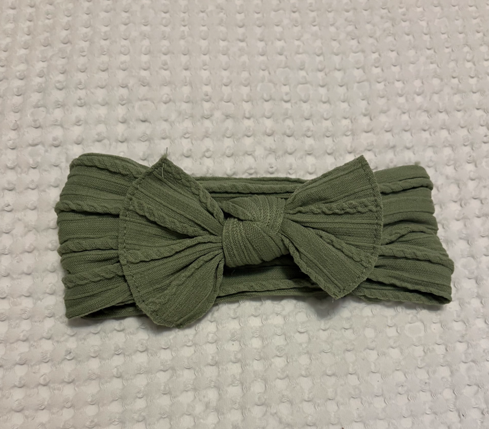 Green headband bow  MiaLouKC