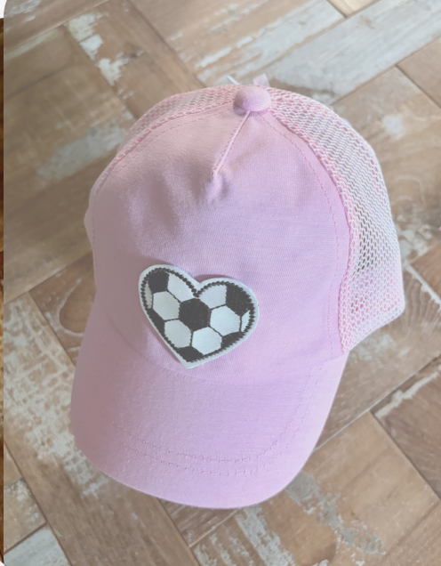 Pink infant soccer ball cap  MiaLouKC