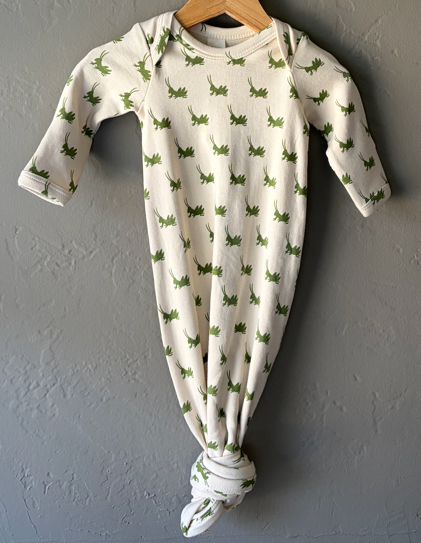 Kate Quinn Cotton Grasshopper Tie Knot Gown