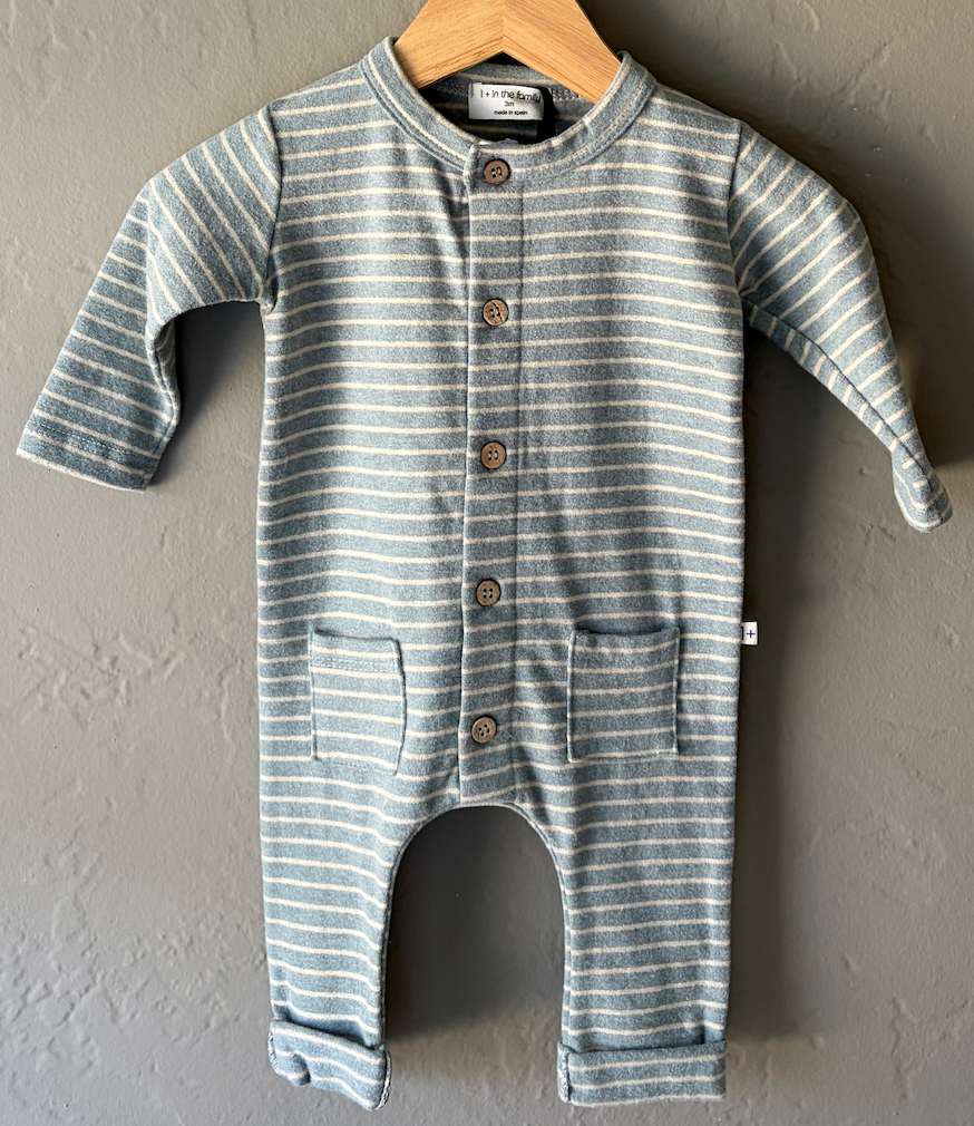 1+in the Family Stripe Jumpsuit - Blue