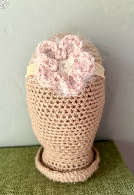 crochet flower headband blush/tan MiaLouKC