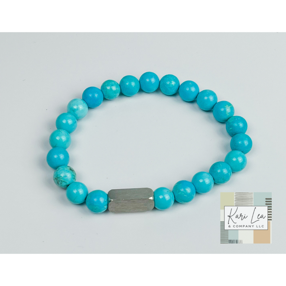 Beaded Stone Bracelet - Turquoise Stone