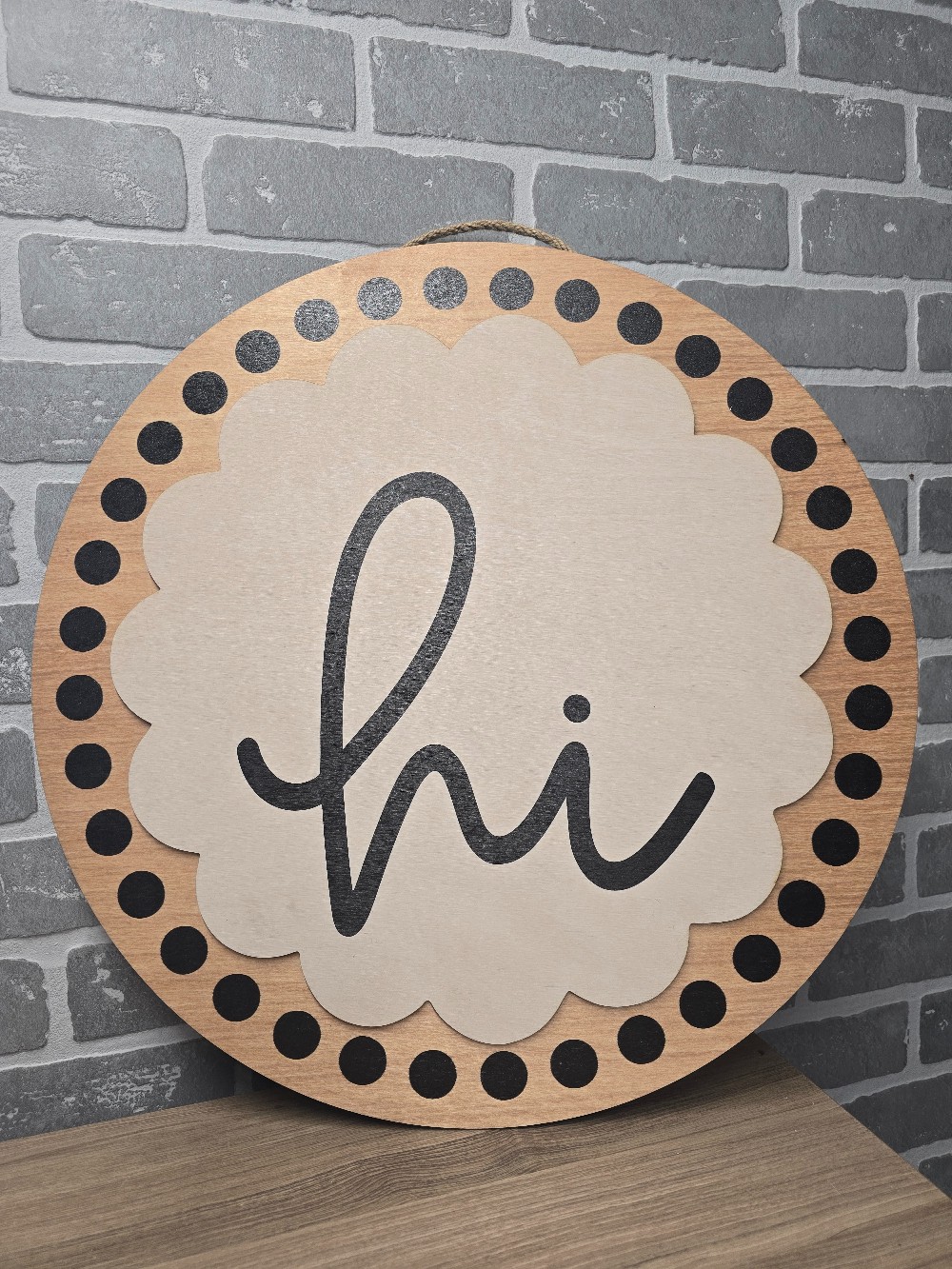 Black and White Polka Dot Door Sign