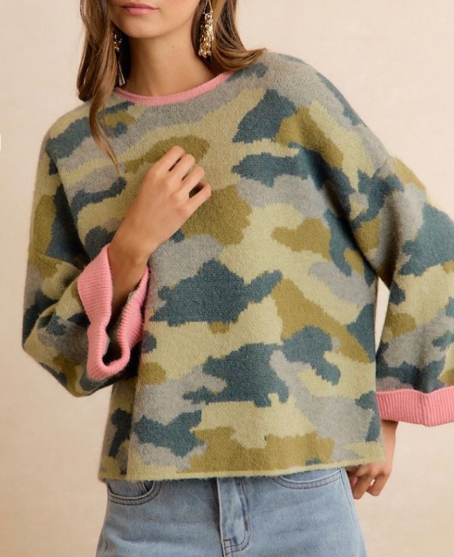 Camo Contrast Sweater