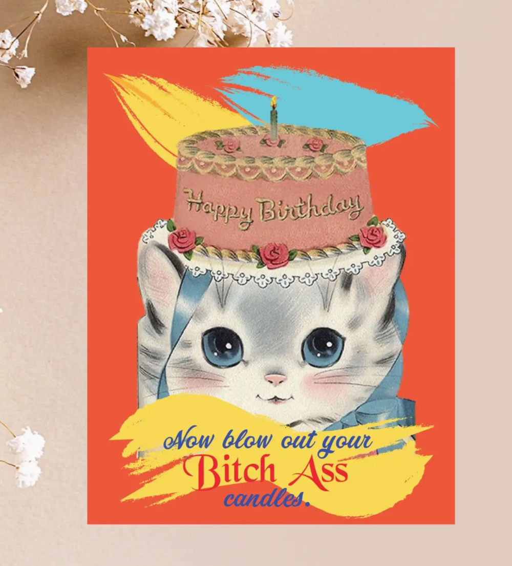B*tch A** Candles Greeting Card