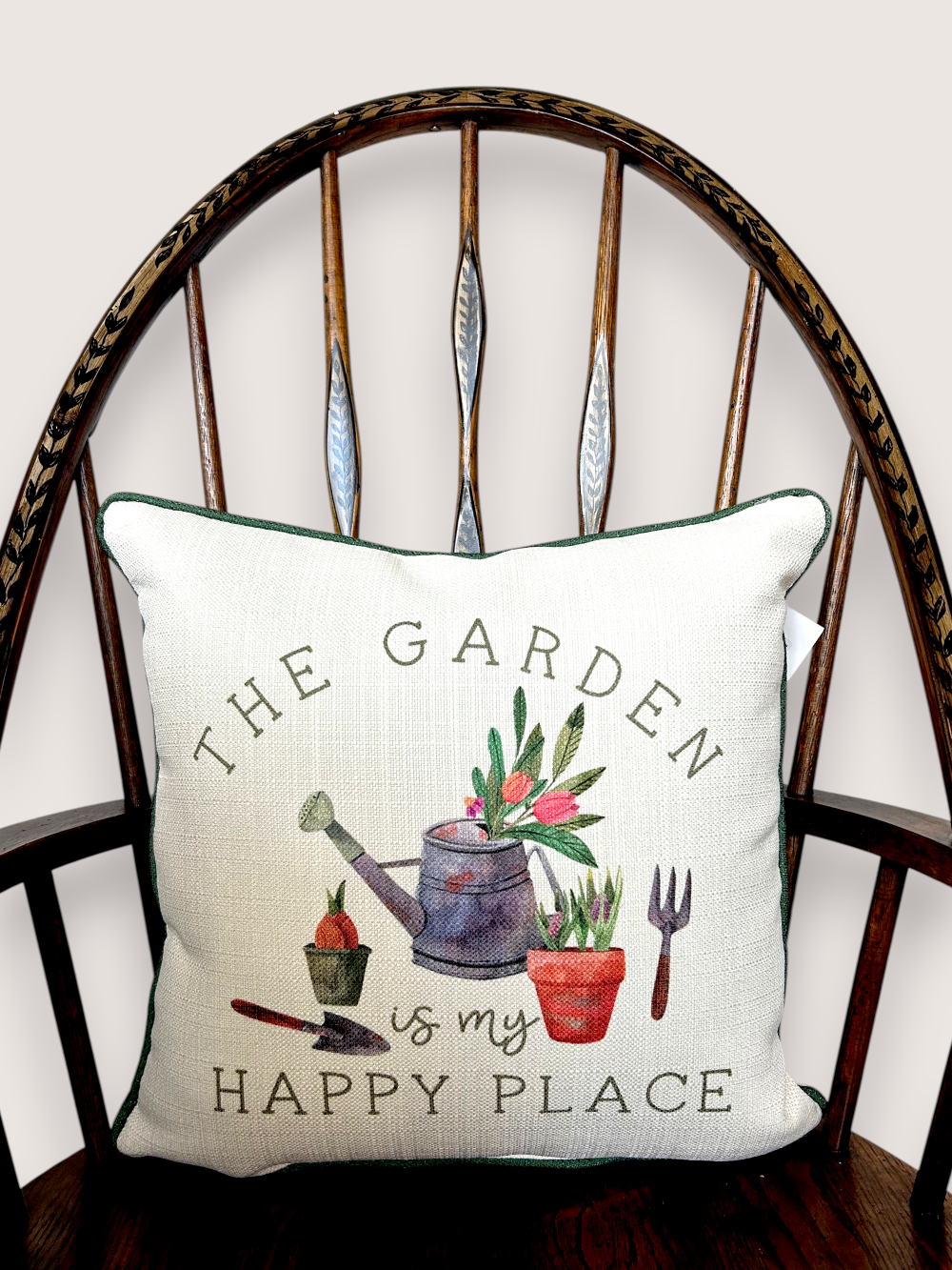 Garden Happy Place Throw Pillow