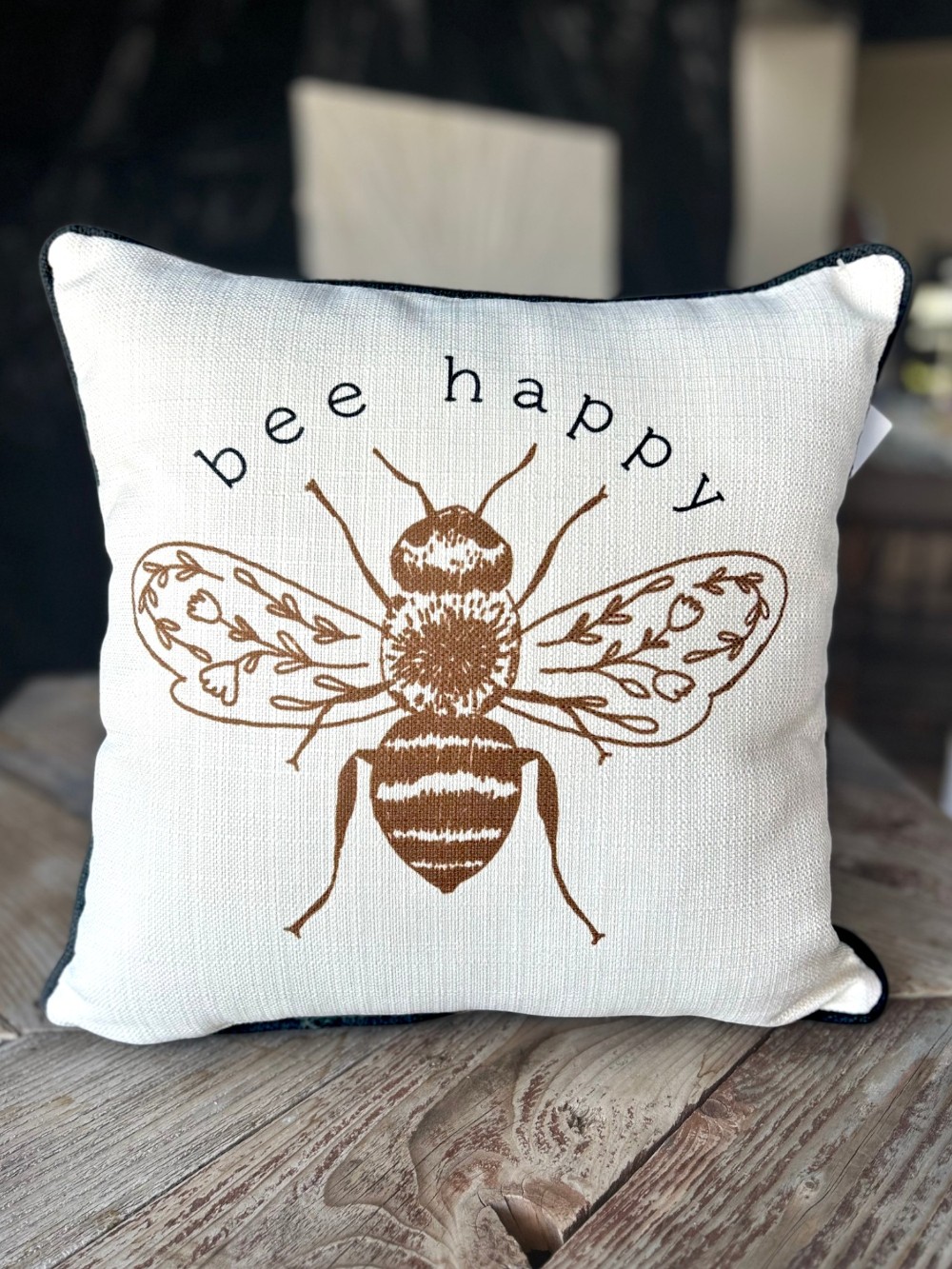 Bee Happy Throw Pillow