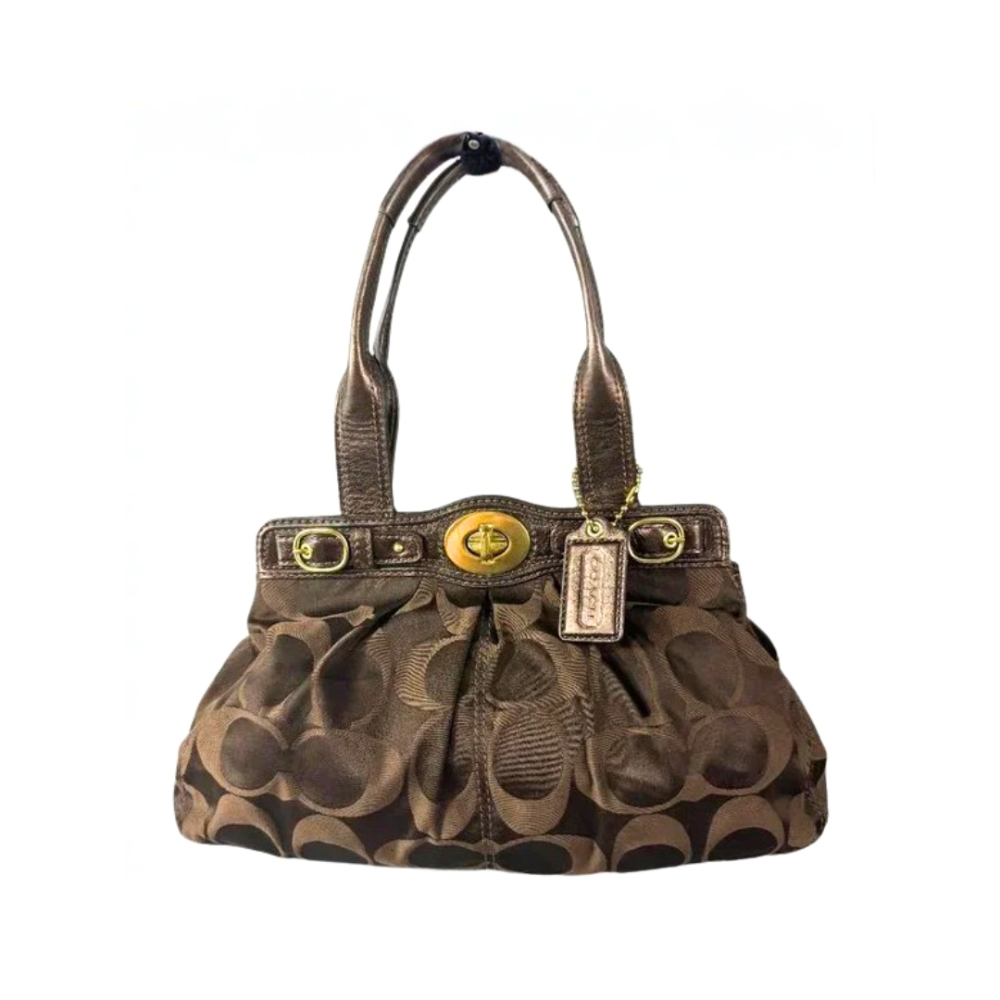 COACH Vintage Monogram Shoulder Bag Brown