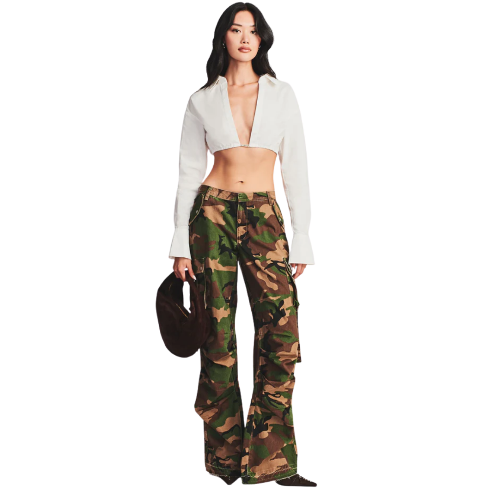 SEROYA Jane Cargo Pant Camo Green Brown 28