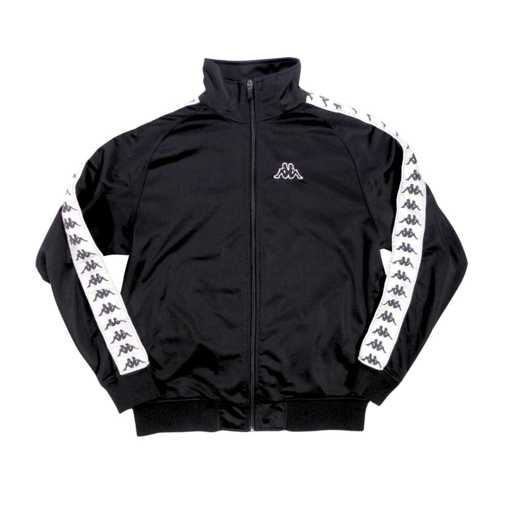 KAPPA Y2k Zip Up Bomber Jacket Black Small