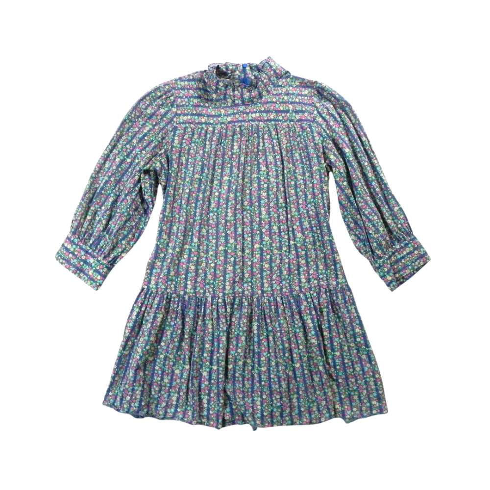 FREE PEOPLE Vintage Style Floral Mini Dress Blues 6