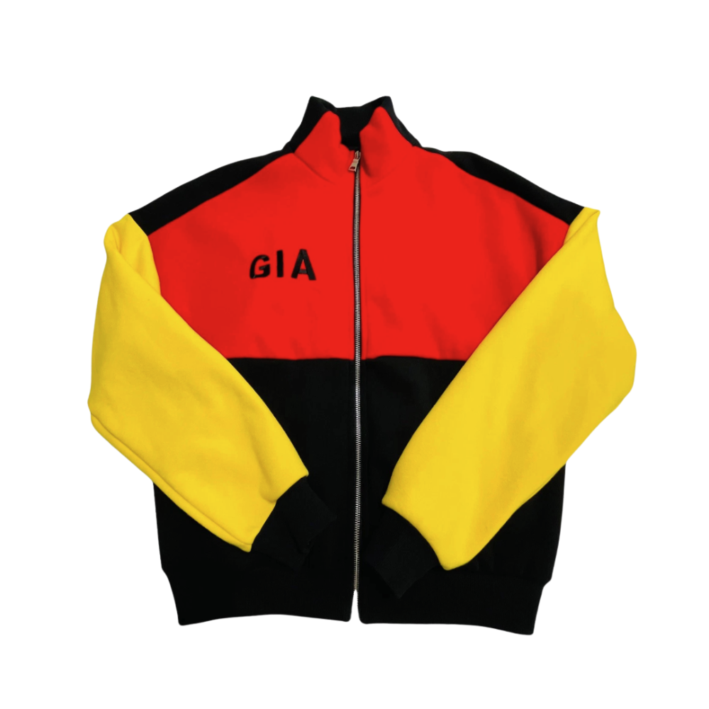 I.AM.GIA Colour Block Zip-Up Jacket Red Yellow Black L
